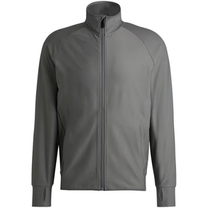 Gym Coat <b>Men's</b> Stretch <b>Long</b>-Sleeved Tracksuit Sports Running Stand Collar Zipper Quick-Drying Cotton/Bamboo Fiber Raised Rubber - Product Image 1