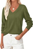 Klassische Mohair-Strickbluse mit V-Ausschnitt, Schnürung und Blumendekoration für Damen, Großbestellung Damen-Strickjacke