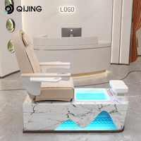 Luxueux fauteuil de spa de pédicure inclinable en fibre de verre européen Nail Tech Spa Fauteuils de bain de pieds pour fauteuil de pédicure manucure Salon