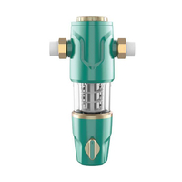 Système de pré-filtration sous évier manuel et automatique en plastique pour usage domestique, 40 microns, réutilisable, avec filtre à sédiments rotatif pour eau.