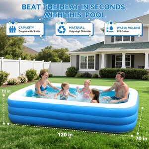 <span class=keywords><strong>Piscina</strong></span> Gonfiabile Rettangolare in PVC a 3 Strati per Adulti e Bambini, Ideale per Feste Acquatiche Estive - Product Image 1