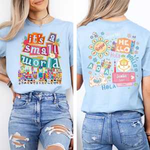 Camiseta OEM ODM de 2 caras con diseño de Fantasyland Park It and 39's A Small World, The Happiest Cruise That Ever Sailed y Aloha Gunten - Product Image 1