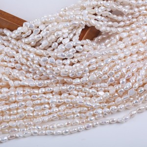 Perle baroque à trou droit 5-6mm, naturelle d'eau douce, blanc clair double face, promotion, matériel pour collier et bracelet DIY, de Zhuji - Product Image 2