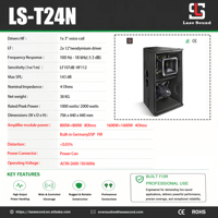 Système de sonorisation actif T24N à double haut-parleur de 12 pouces en néodyme, 1000W, audio professionnel DJ avec DSP FIR allemand, étanche