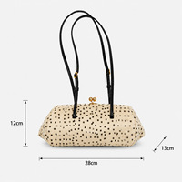 Sac à bandoulière tendance 2026 en peluche imprimé léopard et pois, sac à main de créateur, catalogue de sacs de mode pour femmes, article très prisé