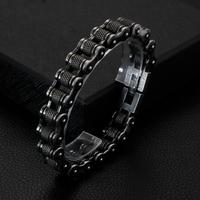 Gelang Pria Rantai Sepeda Motor Baja Tahan Karat 316L, Gelang Pria Rantai Sepeda Motor Hitam Vintage/