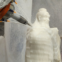 HUALONG Máquina CNC de 7 Ejes con Brazo Robótico KUKA, Motor, Engranaje, CAM, para Grabado de Piedra, Escultura 3D, Fresado de Granito y Mármol