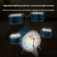 Large Colorful Light Plastic 6-Piece Children's Drum Set for Boys and Girls Beginner Jazz Percussion Instrument