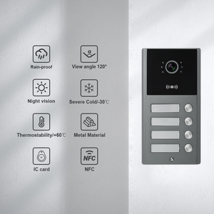 7 Inch Ips Lcd Touch Sleutel Monitor 12-Knop Video Deurtelefoon Voor Multi-Appartementen Ondersteunt 2 Sloten Met Foto & Video Geheugen - Product Image 3