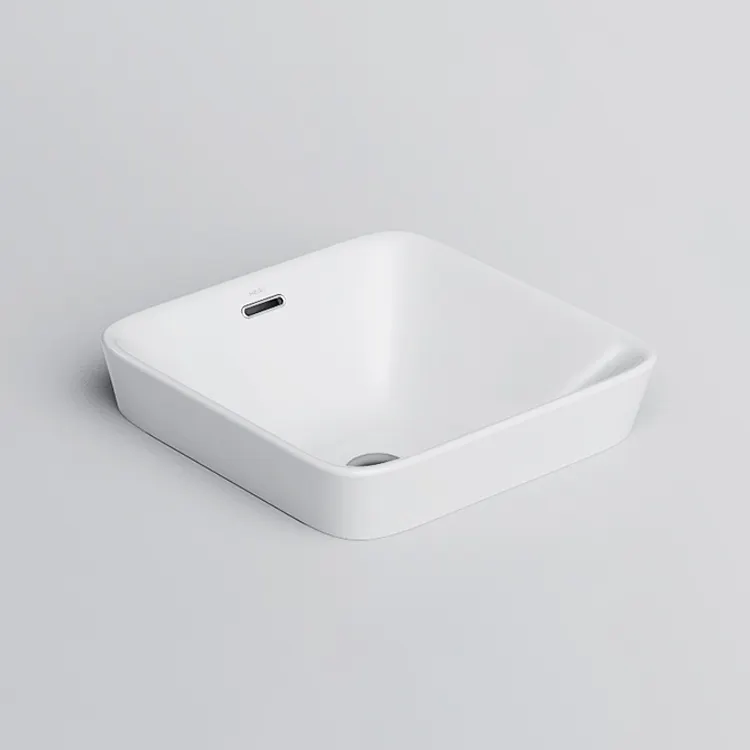 Lavabo en porcelaine semi-encastré, HEGII, vasque de haute qualité, en céramique, pour lavage des mains, évier de salle de bains