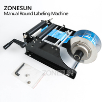 Machine d'étiquetage manuelle facile et simple ZONESUN ZS-50 pour contenants en plastique, canettes de bière, huiles essentielles, bouteilles rondes