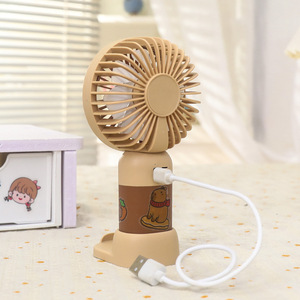 DIY Cute Capybara <b>Desk</b> Fan 5W Rechargeable Battery Operated <b>Foldable</b> Handheld Portable Fan For Kids And Office Use - Product Image 5