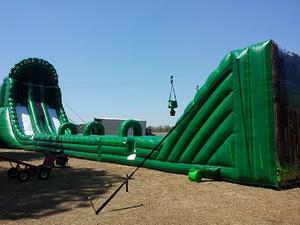 Comercial extremadamente divertido rebote tobogán <span class=keywords><strong>de</strong></span> <span class=keywords><strong>agua</strong></span> juegos deslizantes inflable móvil Zip Line equipo al aire libre inflable Zip Line - Product Image 3