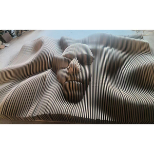 Panneaux muraux décoratifs paramétriques sculptés, art mural intriguant représentant un visage humain - Product Image 6