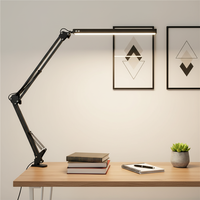 Lampe de bureau LED portable électrique en aluminium à bras articulé, commande tactile, CRI élevé, moderne et simple, pour salles de lecture et bureaux, lampe DC