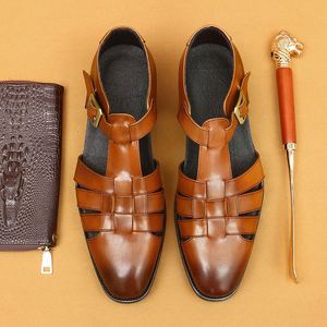 Zapatos Retro de Otoño de Primera Calidad, de Piel de Vacuno de Primera Calidad, con Punta Redonda, Cierre Deslizante, Ligeros, Resistentes a la Abrasión, Casuales de Negocios, para Exteriores - Product Image 1