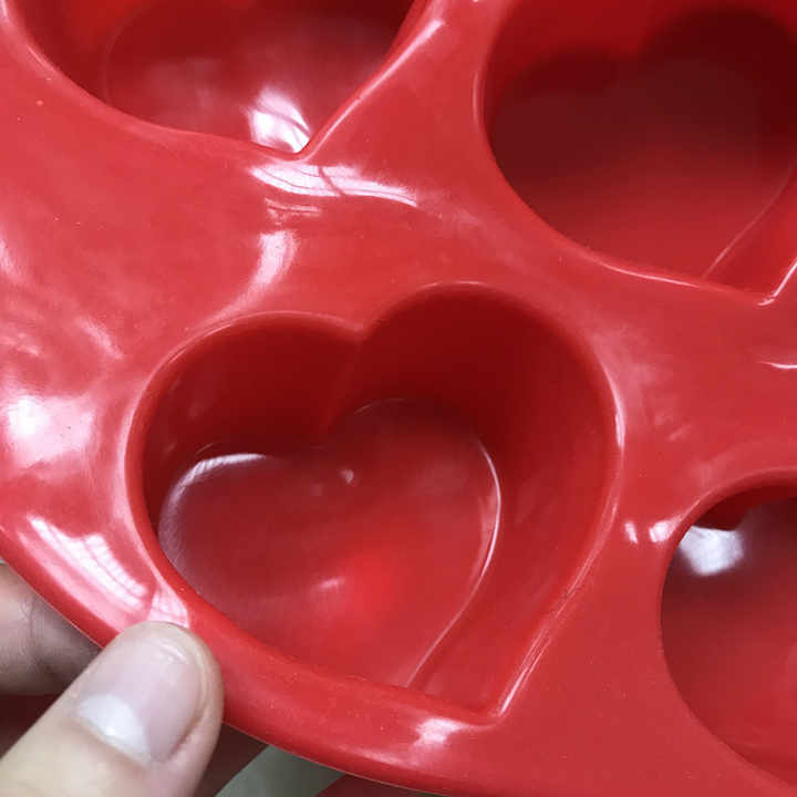 Stampo In Silicone Per Cioccolato A Cuore Con Fiocco - 6 Cavità 7,1x6,6x2 Cm Per Torte, Caramelle, Ghiaccio, Sapone E Resina