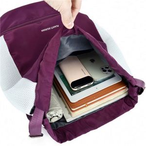 Custom Logo Travel Swimming <b>Drawstring</b> <b>Backpack</b> Lightweight Fitness Sports Yoga String Bag With Shoe Compartment - Product Image 6