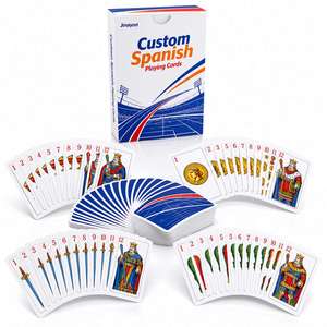Cartas de Juego Españolas Personalizadas con Logotipo, 48 Cartas, Papel Recubierto, para Regalos de Festivales - Product Image 1