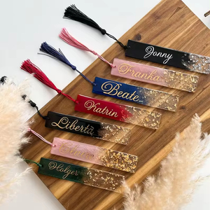 Popular Promotional Bookmarks Delicate Resin Glitter Bookmarks Tassel Creative Gift for Her