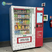 Distributeur automatique intelligent de snacks et de boissons, personnalisé en usine, avec vitrine transparente et gestion à distance