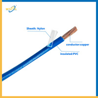600V THNN THWN fil gainé en Nylon imperméable résistant à la chaleur conducteur en cuivre solide isolation en PVC fils en Nylon électriques THHN
