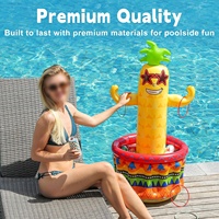 Seau à glace gonflable en forme de cactus avec jeu de lancer d'anneaux, décoration de fête estivale pour piscine et plage, refroidisseur de boissons pour divertissement en plein air
