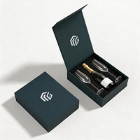 Caja de Regalo de Vino de Cartón Plegable de Lujo Personalizada, Juego de Licores, Botellas de Champán, Whisky, Vino Tinto, Caja de Vino de Papel