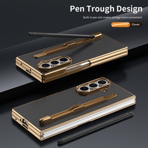 Advanced Carbon Fiber Texture Phone Case for Samsung <b>Fold</b> 8 4 5 6 7 With Stylus Front <b>Screen</b> Protector Plating Shockproof Cover - Product Image 2