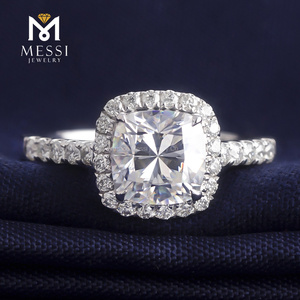 Messi Đồ Trang Sức 2Ct D E F Đệm Màu <span class=keywords><strong>Cut</strong></span> 2021 Thời Trang Engagement Phụ Nữ Moissanite Nhẫn - Product Image 1
