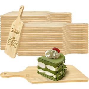 Bandeja de bambú para pizza, pan, sushi, pastel, plato de madera para cenar, plato para cortar frutas, estilo sencillo, color sólido - Product Image 5