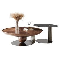Meubles de salon italiens modernes et simples, ensemble de table basse ronde, style minimaliste, style farmhouse, table d'appoint créative pour usage domestique