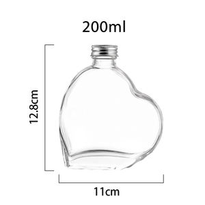 Botellas de Vidrio Transparentes en Forma de Corazón de 200 ml, Botellas Vacías con Forma de Corazón, Botellas de los Deseos para Recuerdos de Boda - Product Image 6