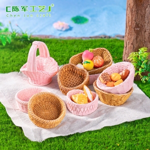 Weijin Micro-paesaggio di simulazione in Rattan e cesti intrecciati, cesto accessori decorativi da te, Mini Minia - Product Image 2