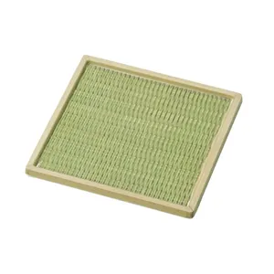 Factory Direct Melamine Traditional Bamboo Weaving Craft Design Restaurant Square Dishes Plate