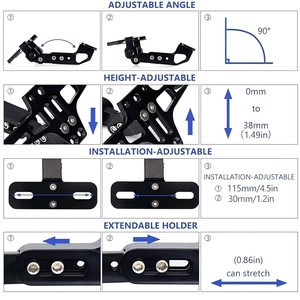 Soporte Ajustable <span class=keywords><strong>de</strong></span> Aluminio para Matrícula <span class=keywords><strong>de</strong></span> Motocicleta con Luz LED - Product Image 4