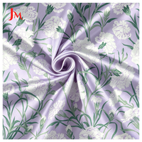Rouleau de tissu satiné 100% polyester à motif floral imprimé numérique personnalisé, vente en gros pour robe de mariée
