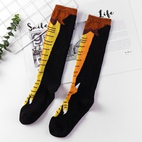 Design personnalisé Pattes d'animal Chaussettes fines Nouveauté Drôle Chaussettes Adultes Jambe de poulet Chaussettes hautes pour femmes