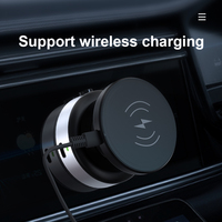 Support de téléphone portable magnétique X90W pour voiture, réglable à 360 degrés, flexible, avec ventouse et chargeur sans fil