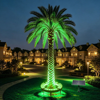 Luminaire solaire extensible 48W-180W pour arbre, en alliage d'aluminium, IP65, pour extérieur, jardin, allée, anneau lumineux pour palmier, petit modèle LED