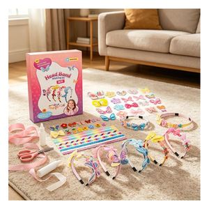 Children DIY Headwear Design Pack Rainbow Unicorn Bow <b>Star</b> <b>Stickers</b> Satin Hoop Beauty Toy Gift Supplies Crafts - Product Image 3