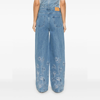 Jeans en denim personnalisés pour femmes, coupe large et droite, brodés sur mesure, livraison rapide