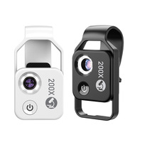 JAXY 200X Portable HD Macro Lens Digital Magnification with CPL Filter & LED Light Phone Lens Microscope for Phone