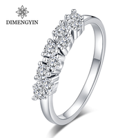 Bague de fiançailles de luxe en moissanite blanche personnalisée en argent 925, couleur D, pureté VVS1, avec GRA et sertissage à griffes, idéale pour mariage et soirée