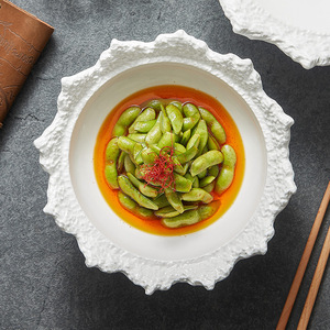 ชุดอาหารเซรามิคลายหินสไตล์หรูหราสำหรับใช้ในเชิงพาณิชย์ ชามขนาดใหญ่สำหรับซุป/ก๋วยเตี๋ยว/ปลาดอง/อาหารพิเศษ - Product Image 4