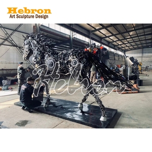 Gran Escultura <span class=keywords><strong>de</strong></span> Caballo Industrial Vintage con Engranajes, Escultura <span class=keywords><strong>de</strong></span> Animal <span class=keywords><strong>de</strong></span> Tamaño Real <span class=keywords><strong>de</strong></span> Metal Estilo Steampunk, Arte <span class=keywords><strong>de</strong></span> <span class=keywords><strong>Hierro</strong></span> Reciclado, Escultura <span class=keywords><strong>de</strong></span> Ciervo para Bar - Product Image 3