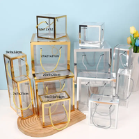 Boîte cadeau en PVC transparente carrée personnalisée en gros, or et argent, pour fêtes et événements
