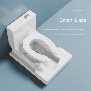 <span class=keywords><strong>Toilette</strong></span> moderne à double usage à chasse directe, sans perçage, à montage en surface, convertible en <span class=keywords><strong>toilette</strong></span> à la turque ou à la française pour salle <span class=keywords><strong>de</strong></span> bain - Product Image 2