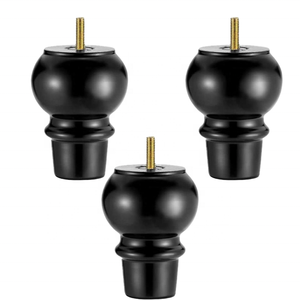 Patas <span class=keywords><strong>de</strong></span> Sofá Modernas <span class=keywords><strong>de</strong></span> <span class=keywords><strong>Madera</strong></span> Maciza, Redondas <span class=keywords><strong>de</strong></span> 5 Pulgadas, Paquete <span class=keywords><strong>de</strong></span> 4, Negras, Repuestos para Muebles <span class=keywords><strong>de</strong></span> Cocina y Sala <span class=keywords><strong>de</strong></span> Estar - Product Image 1