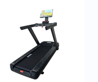 Tapis roulant interactif électrique Smart Stride avec écran tactile, surveillance cardiaque sans fil, structure en acier robuste, usage commercial